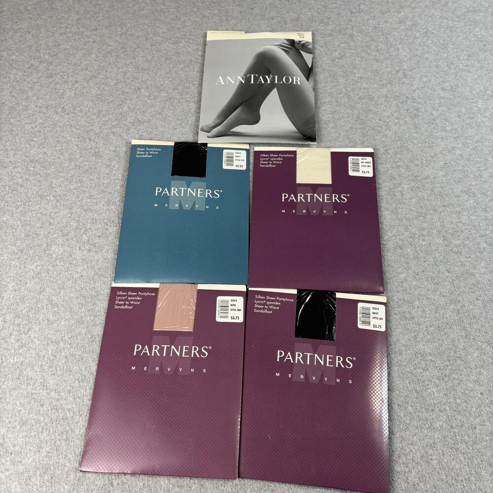 Ann Taylor Partners Pantyhose Womens B Multicolor Sheer Lot X 5 Old Stock Y2K